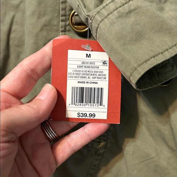 Mossimo Army green anorak with plush hood - Picture 4 of 5